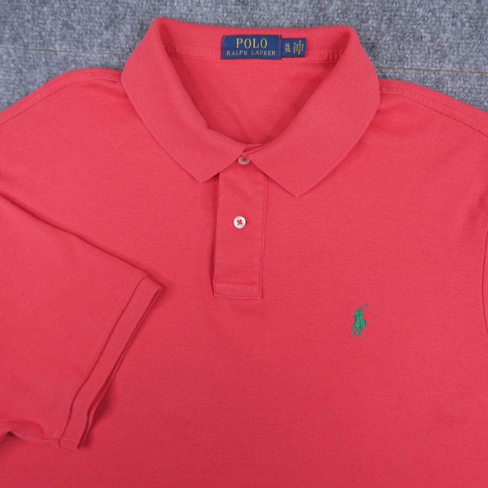 Polo Ralph Lauren Polo Shirt Mens XL Pink Short Sleeve Cotton Pony Logo